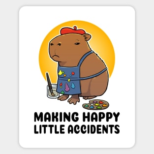 Making happy little accidents Capybara Artist Painter Sticker